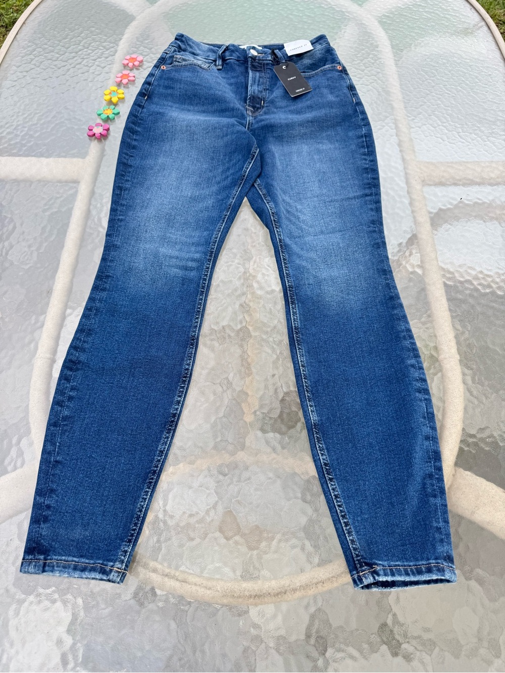🔥 NWT Forever 21 Curvy Skinny Jeans Size 29 Blue Denim